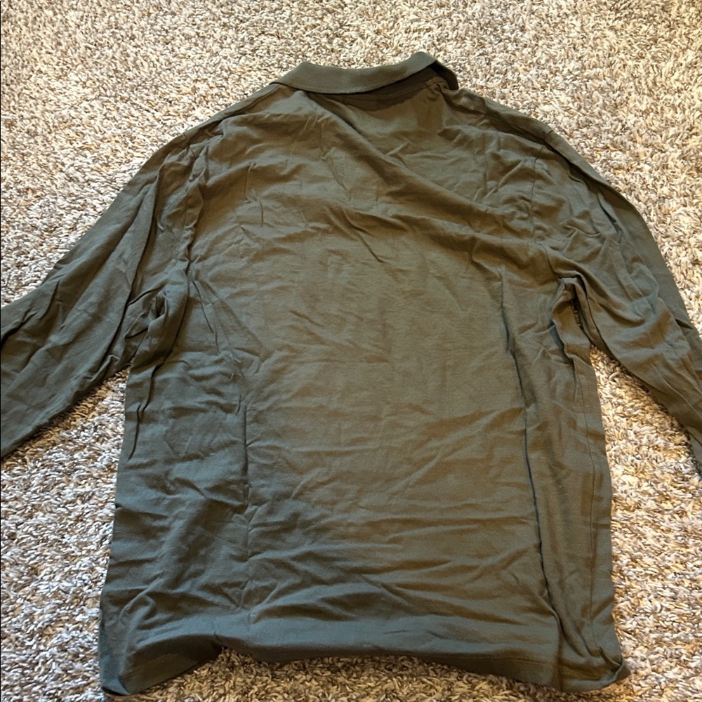 Croft & Barrow Men's Long Sleeve Polo in Olive - Picture 3 of 4